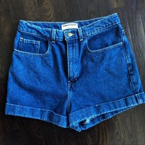 Vintage-Style High-Rise Jean Denim Shorts